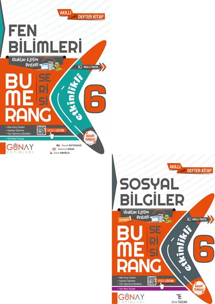 Günay Yayınları 6. Sınıf Bumerang Fen Bilimleri - Sosyal Bilgiler Seti