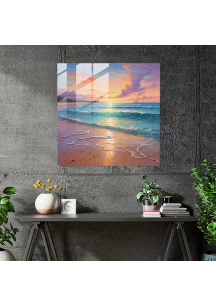 Büyülü Cam Baskı - Coastal Dreamscape - Ev Dekorasyonu, 30X30 fiyatları