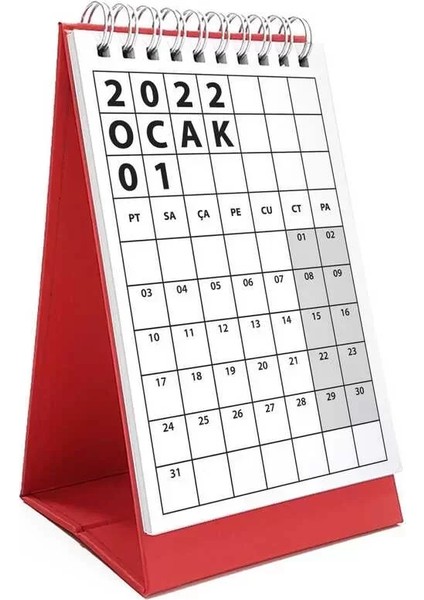 Takvim Kırmızı 2025 Masa Takvimi