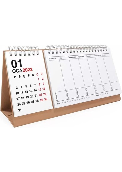 Haftalık Planlayıcı 2025 Masa Takvimi Kraft