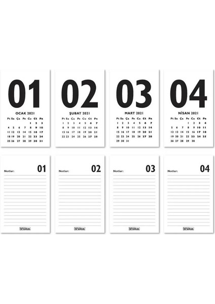 Haftalık Planlamalı 2025 Masa Takvimi