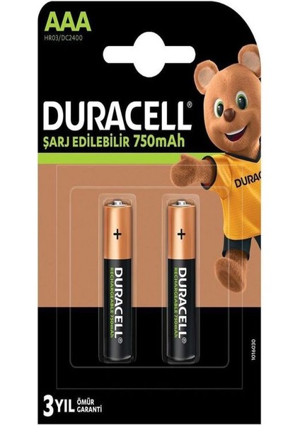 HR03 1.2V 750 Mah Aaa Şarj Edilebilir Ince Kalem Pil 2'li Paket-Erpilsan Elektronik