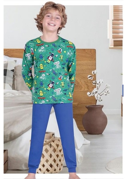 Desenli Erkek Çocuk Pijama Takım