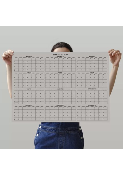 Gri 2025 Yıllık Planlama Takvim Yıllık Plan 2025 Aylık Planlama Duvar Takvimi Boyut 50 x 70 cm