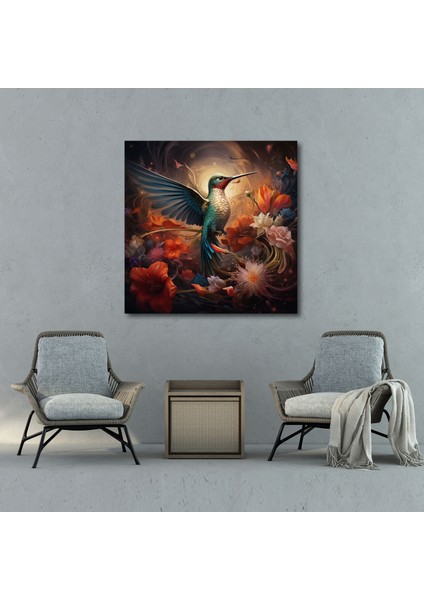Sinek Kuşu Duvar Dekorasyonu - Sinek Kuşu, Kanvas Tablo, Kanvas Tablo, Uhrevi, 30X30