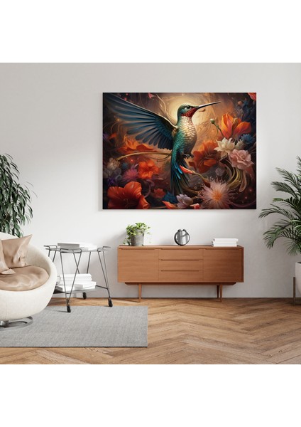 Sinek Kuşu Duvar Dekorasyonu - Sinek Kuşu, Kanvas Tablo, Kanvas Tablo, Uhrevi, 30X30