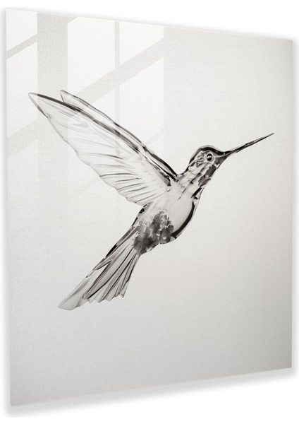 Narin Uçuş Cam Baskı - Sinek Kuşu, Modern Sanat, Sinek Kuşu, Duvar Süslemesi, 30X30