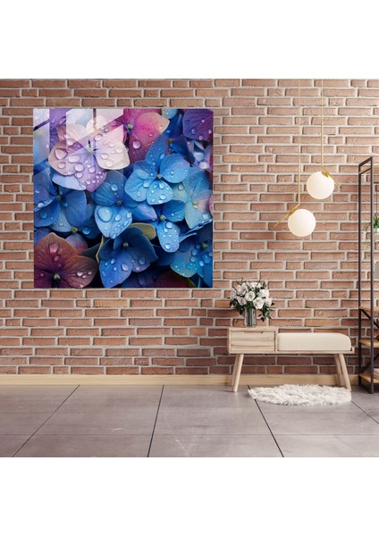 Canlı Ortanca Cam Baskı - Ortanca, Ev Dekorasyonu, Cam Baskı, Canlı, 50X50 fiyatları