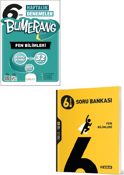 6. Sınıf Bumerang 32 Hafta Deneme Fen Bilimleri - Hız Yayınları 6. Sınıf Fen Bilimleri Soru Bankası