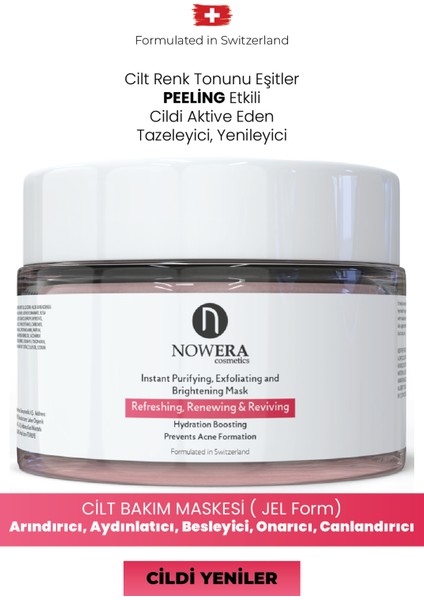 Cilt Arındırıcı, Aydınlatıcı Aha Bha Peeling Etkili Niasinamid Cilt Maskesi, Jel