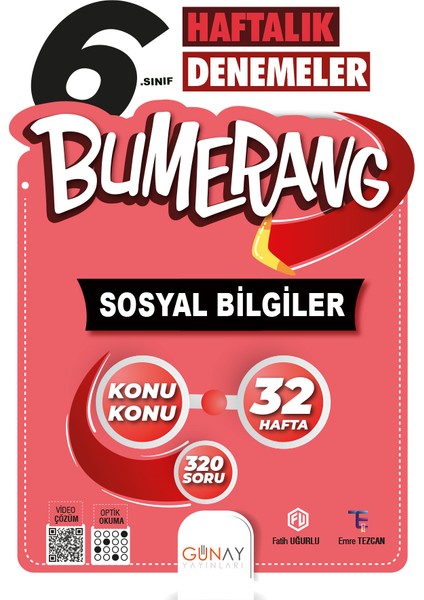 6. Sınıf Bumerang 32 Hafta Deneme Sosyal Bilgiler - Hız Yayınları 6. Sınıf Sosyal Bilgiler Soru Bankası