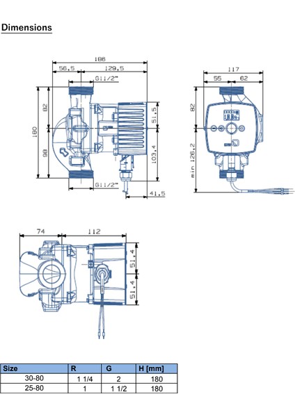 Calio Sı Hp 30-80 PN10 150W Frekans Kon. Sirkülasyon Pompası - 11/4'' Bağlantılı