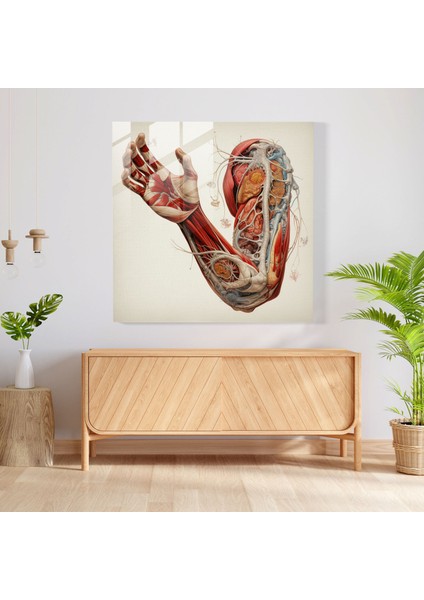 Tıp Anatomisi Cam Baskı - Tıp, Tıbbi Illüstrasyon, Gerçekçi, Karmaşık Detaylar, 70X70