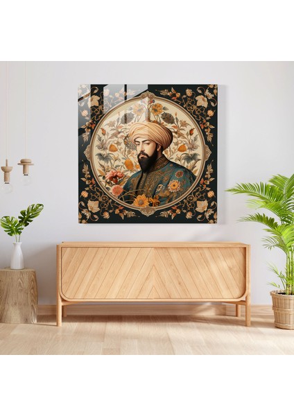 Osmanlı Imparatorluğu Cam Baskı - Sultan Portresi - Osmanlı Imparatorluğu, Ev Dekorasyonu, Duvar Süslemesi, Modern Sanat, 30X30