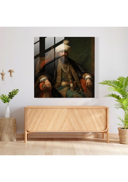 Osmanlı Imparatorluğu Cam Baskı - Regal Sultan - Osmanlı Imparatorluğu, Modern Sanat, Cam Duvar Sanatı, Cam Sanatı, 30X30