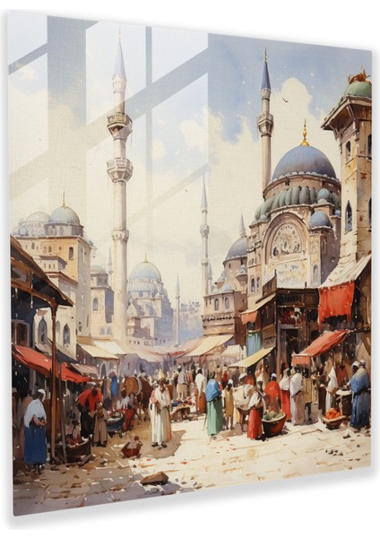 Osmanlı Imparatorluğu Cam Baskı - Osmanlı Imparatorluğu, Cam Duvar Sanatı, Osmanlı Imparatorluğu, Ev Dekorasyonu, 30X30