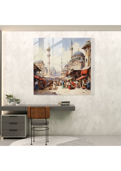 Osmanlı Imparatorluğu Cam Baskı - Osmanlı Imparatorluğu, Cam Duvar Sanatı, Osmanlı Imparatorluğu, Ev Dekorasyonu, 30X30