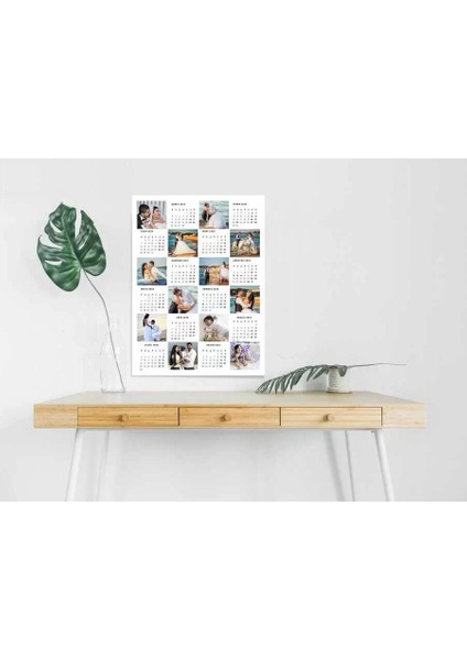 Çiftlere Özel Fotoğraflı 2025 Duvar Takvimi 35 x 50 cm Çerçevesiz modelleri