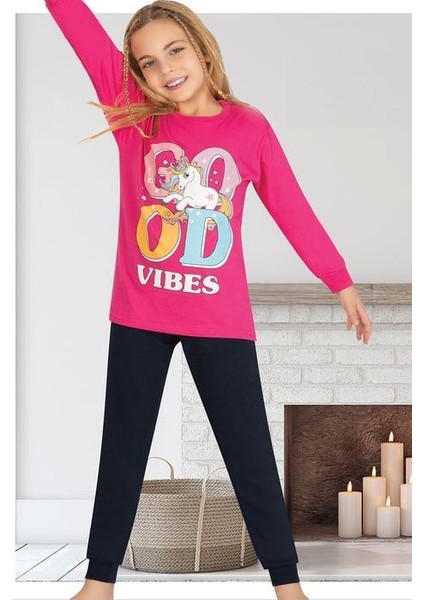 Unicorn Uzun Kollu Kız Çocuk Pijama Takım