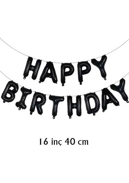 Futbol Temalı Konsept Doğum Günü Balon Seti Siyah Happy Birthday Folyo Balon fiyatları