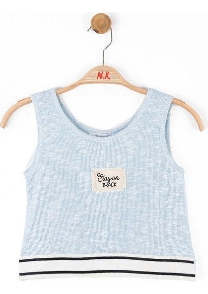 Kız Çocuk Simli Triko Kumaş Crop Bluz