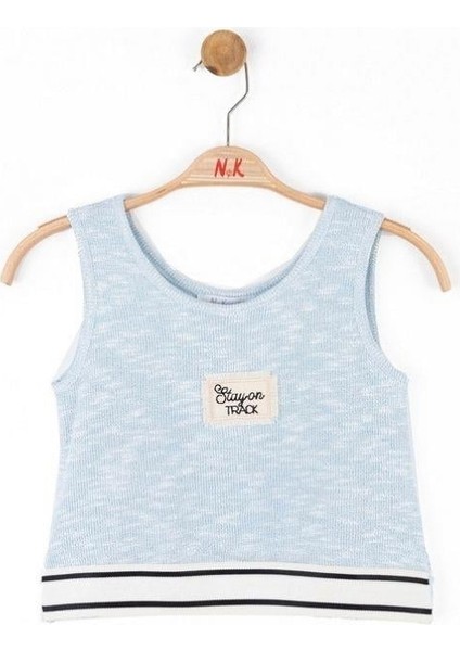 Kız Çocuk Simli Triko Kumaş Crop Bluz