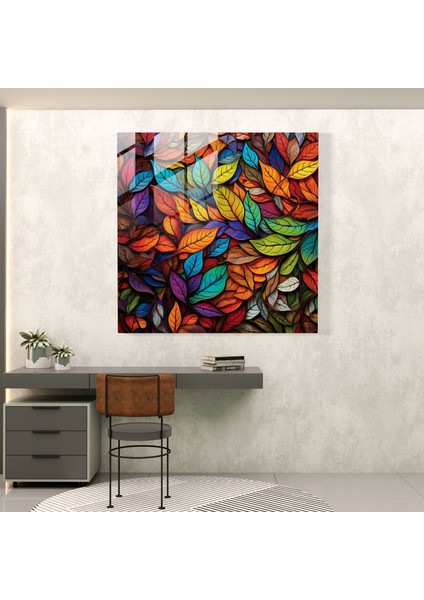 Sonbahar Mozaik Cam Baskı - Sonbahar, Sonbahar, Vitraydan Esinlenen Sanat Eseri, Cam Duvar Sanatı, 30X30 fiyatları