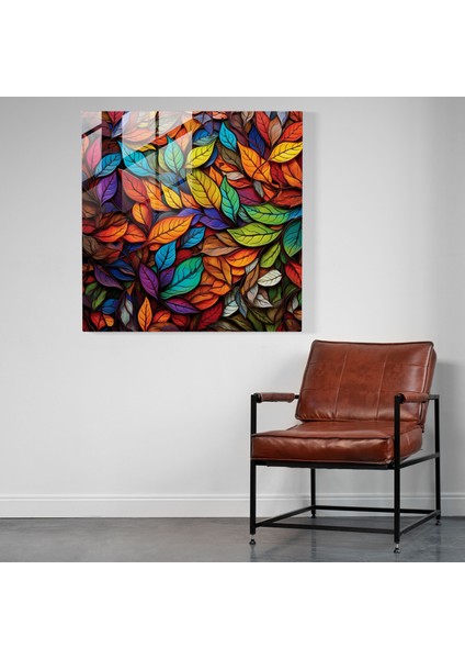 Sonbahar Mozaik Cam Baskı - Sonbahar, Sonbahar, Vitraydan Esinlenen Sanat Eseri, Cam Duvar Sanatı, 30X30 modelleri