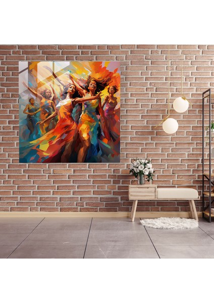 Güçlendirici Amazon Kadınları Cam Baskı - Amazon Kadınları, Canlı Renkler, Güçlendirme, Cam Baskı, 40X40