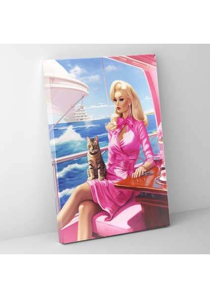 Barbie Okyanus Mutluluğu Kanvas Tablo - Barbie, Okyanus, Lüks Yat, Yağlıboya Tablo, 30X50