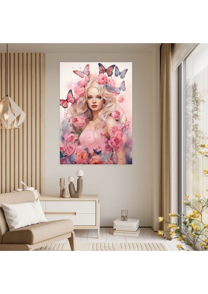 Barbie Kanvas Tablo - Büyüleyici Bahçe - Barbie, Suluboya, Barbie, Duvar Süslemesi, 30X50