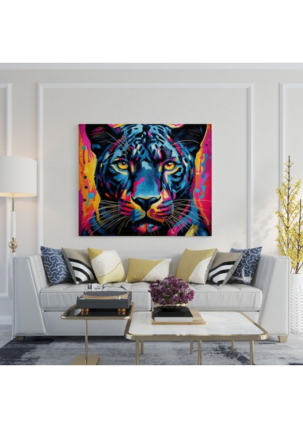 Kara Panter Duvar Dekoru - Kara Panter, Kanvas Tablo, Ev Dekorasyonu, Duvar Sanatı, 30X30 fiyatları