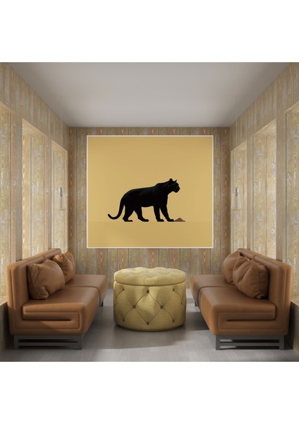 Kara Panter Kanvas Tablo - Kara Panter, Ev Dekorasyonu, Kanvas Tablo, Minimalist, 30X30 fiyatları
