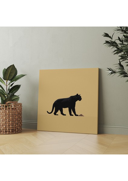 Kara Panter Kanvas Tablo - Kara Panter, Ev Dekorasyonu, Kanvas Tablo, Minimalist, 30X30 modelleri