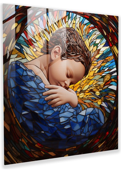 Serene Born Glass Baskı - Born, Vitray Mozaik, Modern Sanat, Cam Baskı, 30X30