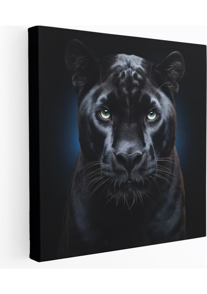Yakın Çekim Kara Panter Kanvas Tablo - Kara Panter, Portre, Duvar Süsleme, Kanvas Tablo, 30X30