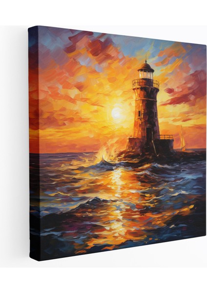 Empresyonist Gün Batımı Kız Kulesi Duvar Tablosu - Kız Kulesi, Kız Kulesi, Duvar Sanatı, Gün Batımı, 30X30