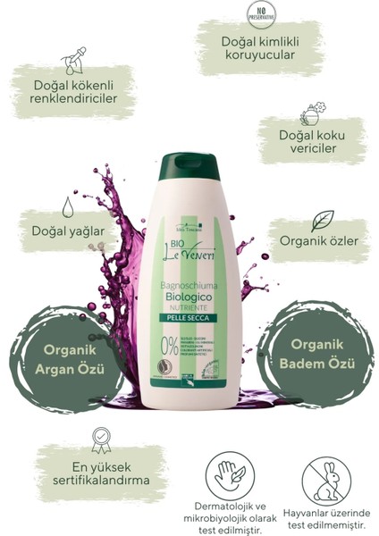 Bio Le Veneri Doğal ve Organik Besleyici Duş Jeli - Kuru Cilt 500 ml