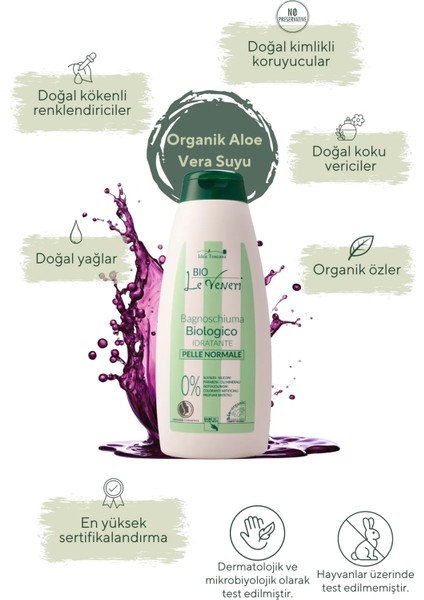 Bio Le Veneri Doğal ve Organik Nemlendirici Duş Jeli - Normal Cilt 500 ml