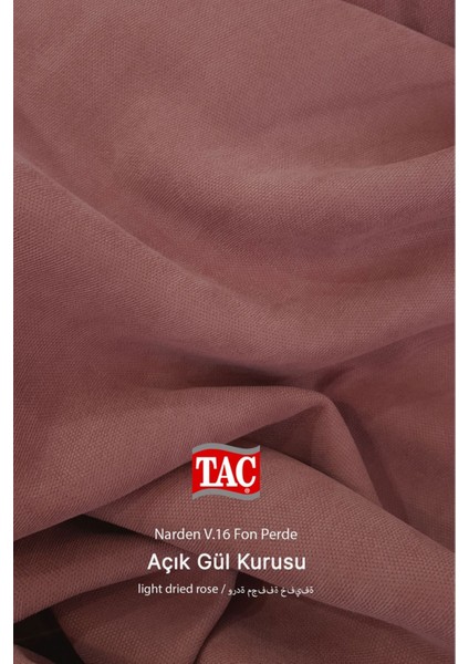 Rech Home Taç Gül Kurusu Fon Perde Pilesiz - Narden Soft Fon Perde V16