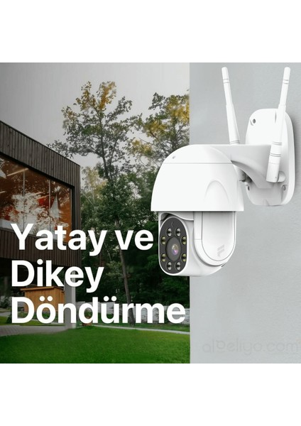 Fonri Dış Mekan Wi-Fi Güvenlik Kamerası, Hareket Tespit/takibi , 360°, IP65 Su Geçirmez, Renkli Gece Görüşü, Çift Yönlü Ses, Bulut/yerel Depolama, Sesli ve Işıklı Alarm