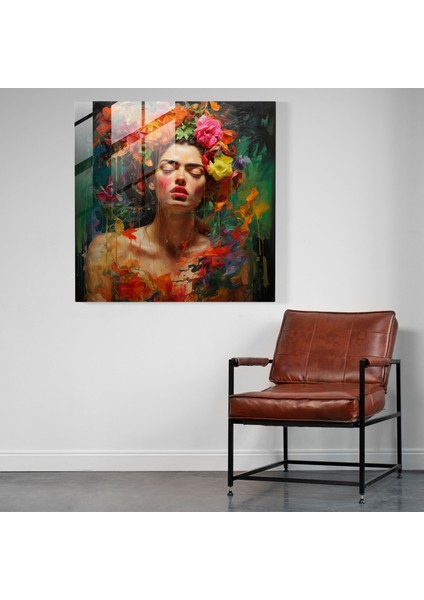 Duygusal Otoportre Cam Baskı - Frida Kahlo'dan Esinlendi - Frida Kahlo, Duvar Dekorasyonu, Iç Mücadeleler, Modern Sanat, 30X30 fiyatları