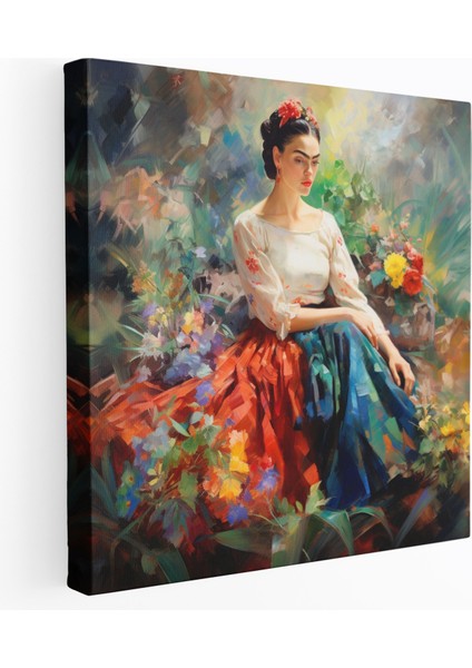 Frida Kahlo Empresyonist Kanvas Tablo - Frida Kahlo, Fırça Darbeleri, Duygu, 30X30
