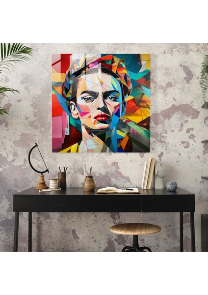 Frida Kahlo Cam Baskı - Frida Kahlo, Kolaj, Frida Kahlo, Duvar Süslemesi, 30X30