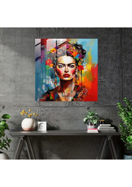 Soyut Duygular Cam Baskı - Frida Kahlo Teması - Frida Kahlo, Cam Duvar Sanatı, Renkler, Yorumlama, 30X30 fiyatları