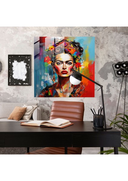 Soyut Duygular Cam Baskı - Frida Kahlo Teması - Frida Kahlo, Cam Duvar Sanatı, Renkler, Yorumlama, 30X30 modelleri