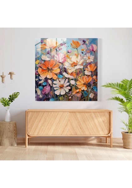 Modern Duvar Dekoru Için Soyut Çiçek Füzyonunun Canlı Cam Baskısı, 30X30 fiyatları