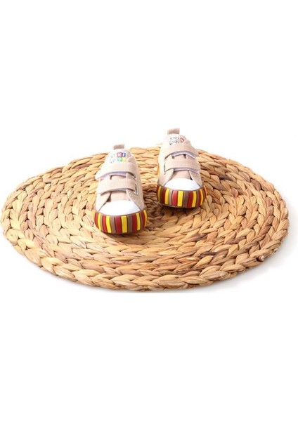02851 Unisex Çocuk Bebe Renkli Keten Konvers Ayakkabı