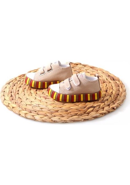 02851 Unisex Çocuk Bebe Renkli Keten Konvers Ayakkabı