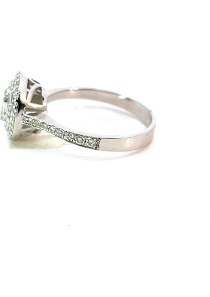 0,43 Ct 2,36 gr Tasarım Yarımtur Baget Pırlanta Yüzük fiyatları